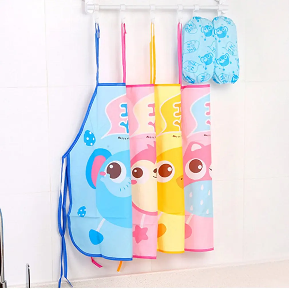 

Cartoon Children's Eat Aprons Waterproof Kitchen Chef Sleeveless For Cardboard And Paint Animal Printed