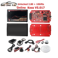 Newest 2.8 EU Red Kess V5.017 No Token ECU Chip Tuning Tool Online Kess 5.017 SW 2.80 Ktag Master OBD2 Manager ECU Programmer 1