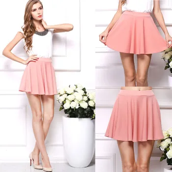 

Women high waist Skirts sailor school uniform Solid Color pleated skirt l131