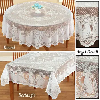 

Vintage Angel Lace Tablecloth Rectangle Round Table Cloth Cover Home Party Decor