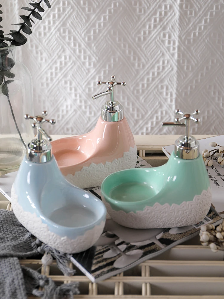

Creative Ceramic Lotion Bottle Shampoo Bottle Home Bathroom Storage Decoration Ornaments Household Hand Sanitizer Soap Dispenser