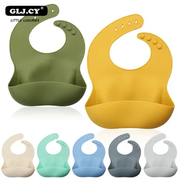 

Fashionable silicone Breastplate Baby Bib Waterproof Solid Infant Bandana Bibs Newborn Feeding Burp Cloth Drooling Scarf 1pcs