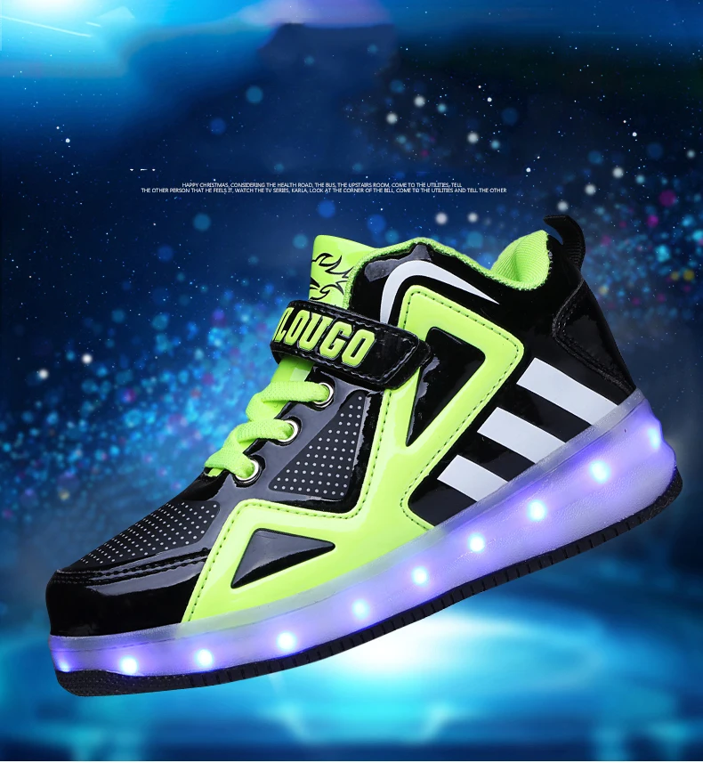 Heelys светильник на колесиках; обувь с роликовыми светодиодами; детская обувь для девочек и мальчиков; Светящиеся кроссовки; рождественские подарки