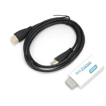 

For Wii to HDMI HD VideoUpscaling Converter Adapter White+HDMI Cable 720P 1080P HD Converter Audio Output