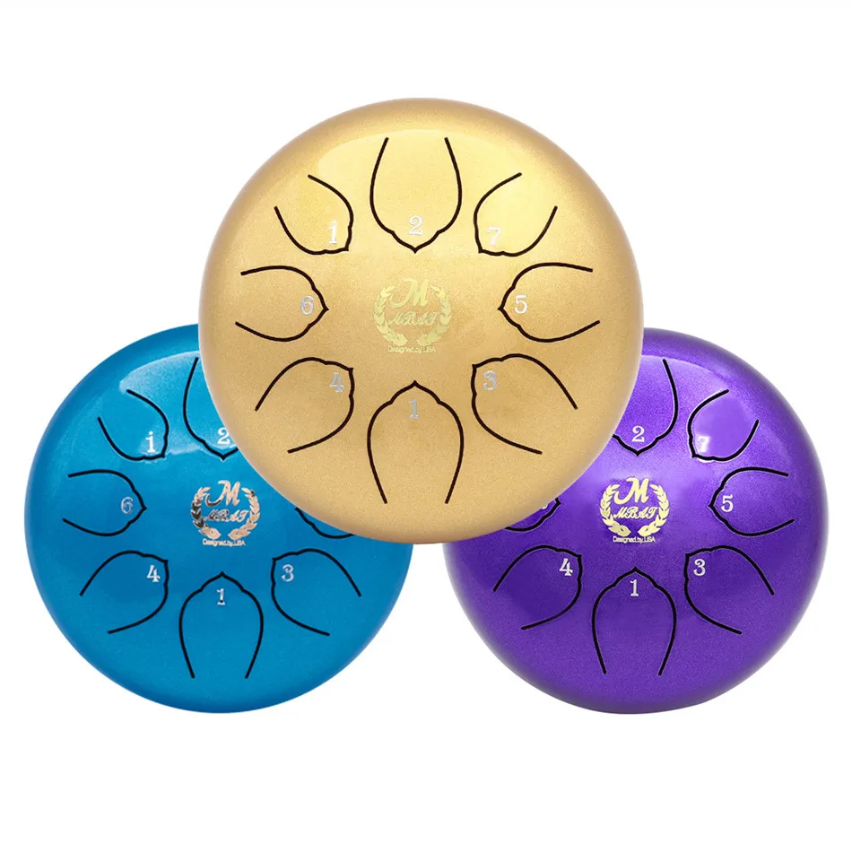

6 Inch 8 Tone C Key Forgetful Drum Ethereal Drum Steel Tongue Drummer Disc Drum Percussion Instrument Sanskrit Drum Lotus Drum