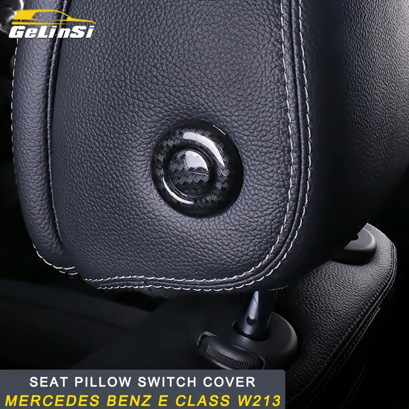 

GELINSI For Mercedes Benz E Class W213 C Class W205 GLC Auto Car Seat Pillow Switch Button Cover Trim Frame Sticker Accessories