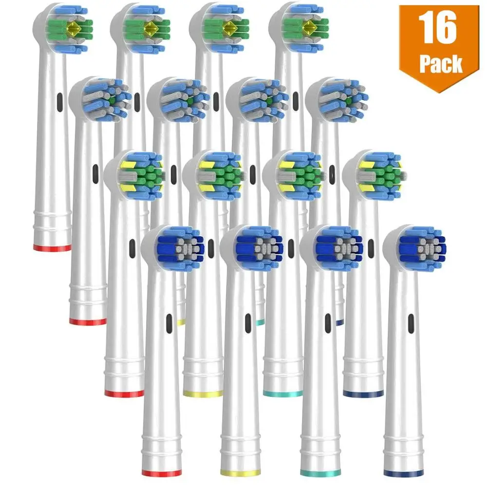 

16pcs Replacement Brush Heads Fits Oralb Braun 4 Precision Clean, 4 Floss Action, 4 Cross & 4 3D White