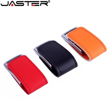 

JASTER Real Pen Drive 8GB 16GB 32GB 64GB Leather USB Flash Drive Custom Logo Printing For Promotional Gifts Pendrive