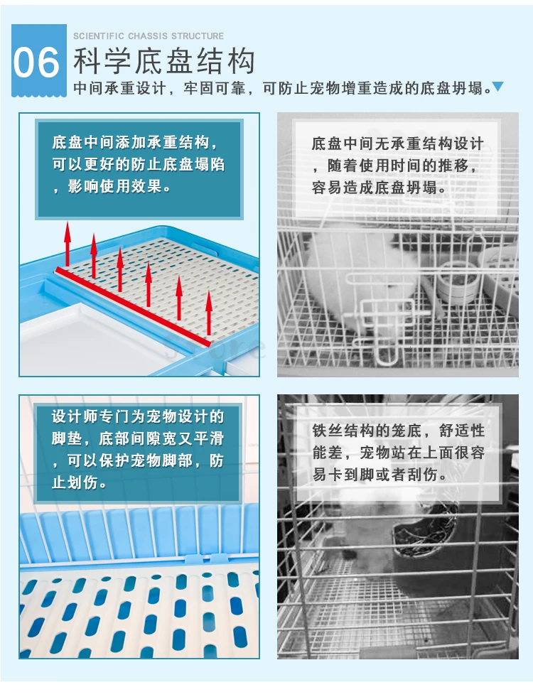 Rabbit cage cage, household automatic cleaning dung, pet nest, villa, super rabbit supplies, Holland cage