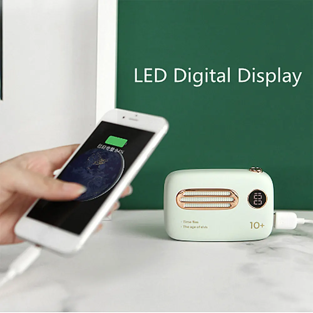 FLOVEME Retro Power Bank External Battery LED Display 10000mAh For Xiaomi Mi Vintage PowerBank Portable Charger 4