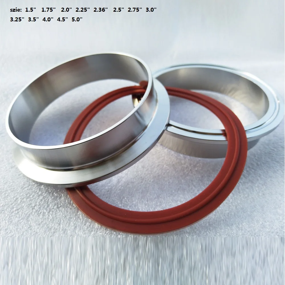 1.54.0inch Aluminum flange for car exhaust pipe v band clamp with O ring seal Alloy VBand