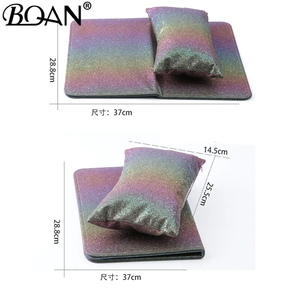 BQAN 6 цветов хромированная мягкая моющаяся подушка для рук губка держатель для подушки подлокотники Маникюрный Инструмент Оборудование с ковриком