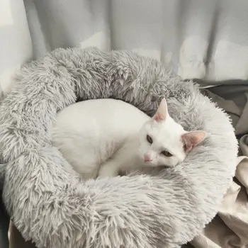 

(XS-XXL) Plush Cat Bed Dog House Gatos Mat Winter Warm Sleeping Cats Nest Soft Dogs Basket Pet Cushion Portable Pets Supplies^o^