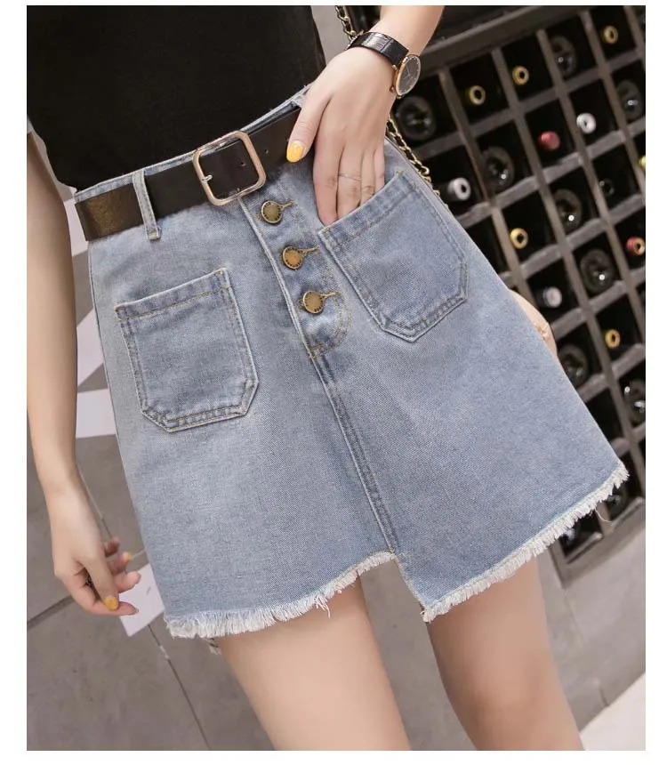 3 women denim skirt