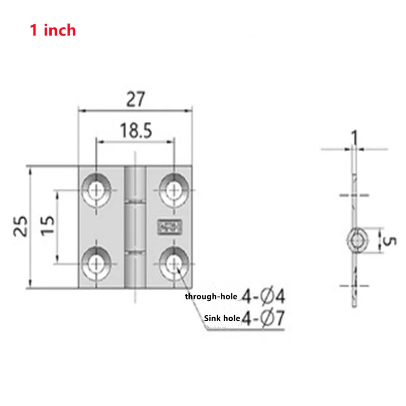2-10Pcs 1/1.5/2/2.5 Inch Stainless Steel Hinged Door Drawer Connector 4/6 Hole Removable Furniture Bookcase Window Cabinet Hinge stainless steel hinges door hinges