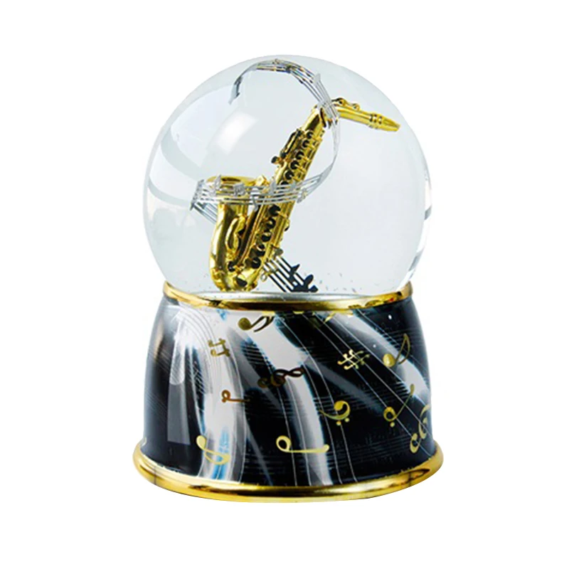 Music Theme Saxophone Crystal Ball Box Souvenir Birthday Party Personalized Gift | Дом и сад