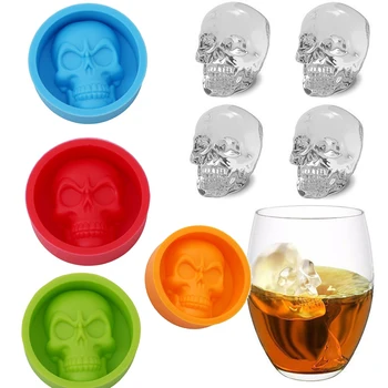 

2020 3D Skull Ice Cube Silicone Mold Bar DIY Creative Molded Silicone Ice Whiskey Mold Ice Cube Molded Silicone Daily Necessitie