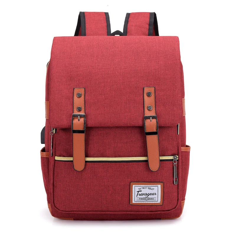 Винтажный школьный рюкзак для мальчиков и девочек с USB, школьные сумки для подростков 16 дюймов, Холщовый женский рюкзак, мужской рюкзак для