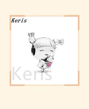 

100% 925 silver sterling new spring 2019 Mother's Day 7798016en160 Girls with attractive braids frizzy free post package