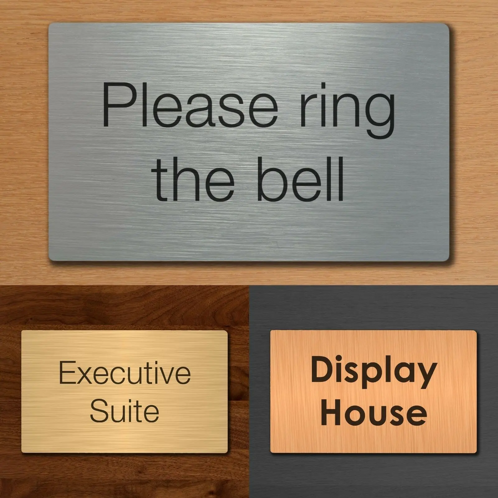 

Custom Office Door Business Plaque House Number Sign Silver, Gold, Bronze Effect