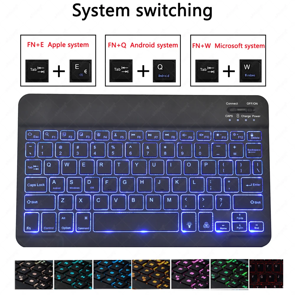 Ipad Case Tablet Case Ipad Keyboard Case Backlit Keyboard Case For Samsung Galaxy Tab S7 11 S8 11.0 S6 Lite S5E A8 10.5 A7 10.4 A7 Lite 8.7 A 10.1 10.5 Cover