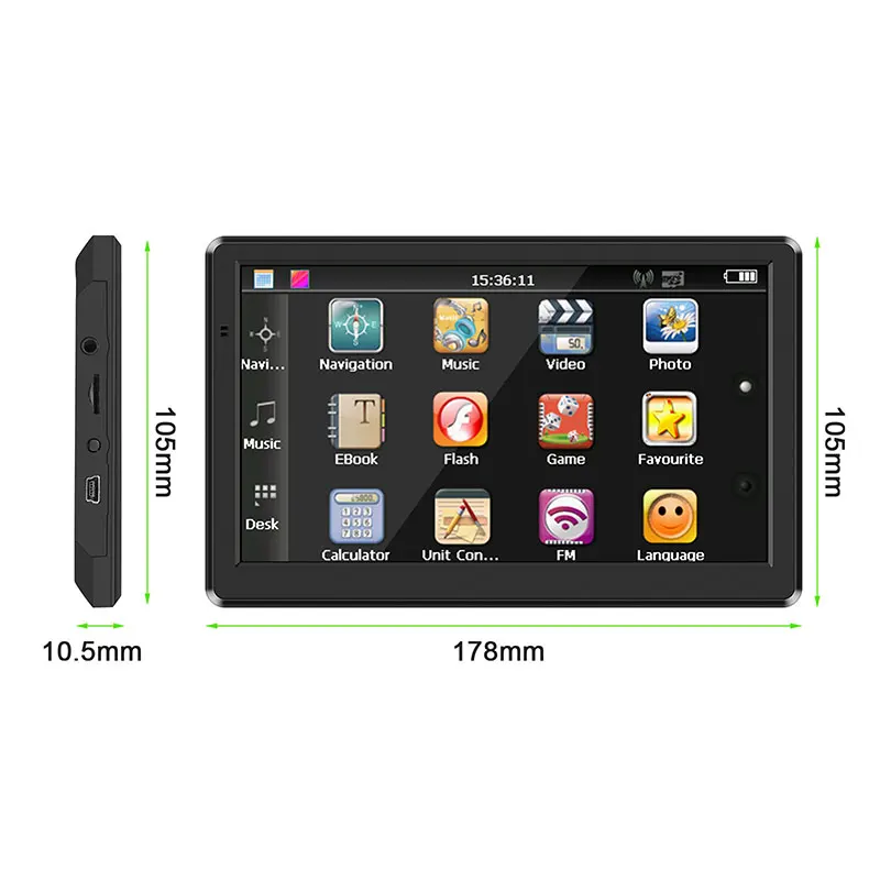 XGODY Car GPS Navigation 128MB+8GB 7 Inch Truck GPS Navigator Resistive touch screen FM Russia Europa America Free Map garmin gps for trucks