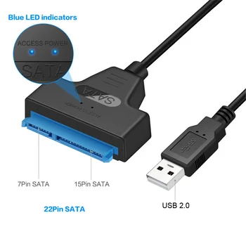 

SATA 3 Cable Sata to USB Adapter 6Gbps for 2.5 Inches External SSD HDD Hard Drive 22 Pin Sata III Cable