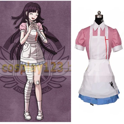 Hight Quality Anime Super DanganRonpa Mikan Tsumiki Maid Dress Woman Cosplay Costume Shirt + Skirt Apron |