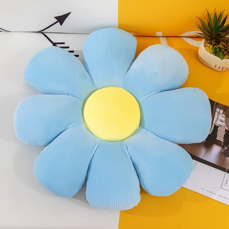 Blue/Yellow Daisy Flower Pillow