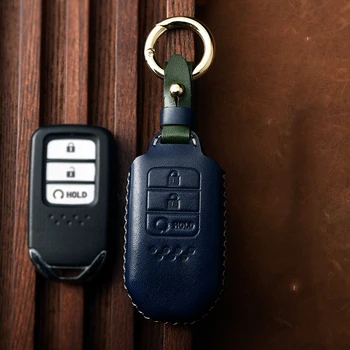

Genuine Leather Car Key Cover key Case For Honda Accord Civic 2018 2019 Odyssey CRV Pilot HRV Vezel City keyless entry