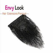 Envy Look colore naturale Afro Kinky 8 pezzi Per Set 17 Clip macchina Remy estensioni dei capelli umani brasiliani Clip-in Per donne nere