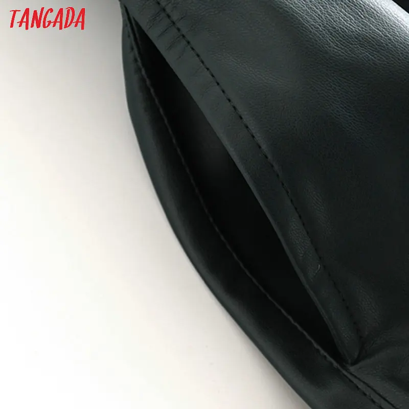 Tangada, Женская шикарная мини-юбка из искусственной кожи зеленого цвета с ремнем на молнии, винтажные женские стильные повседневные юбки, mujer 3H223