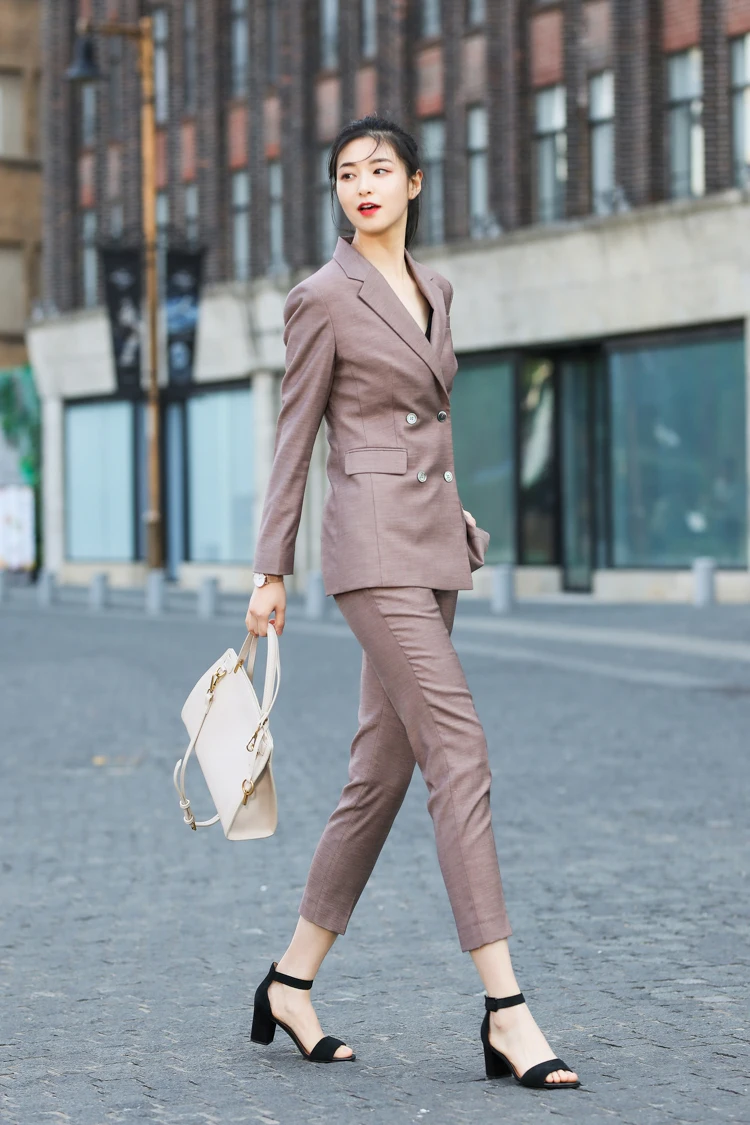 

JRHYME NEW Women`s Blazer Trouser Vest, Long Sleeves Lightweight Casual Office Three Pieces Set Suits Pants Vest In Khaki