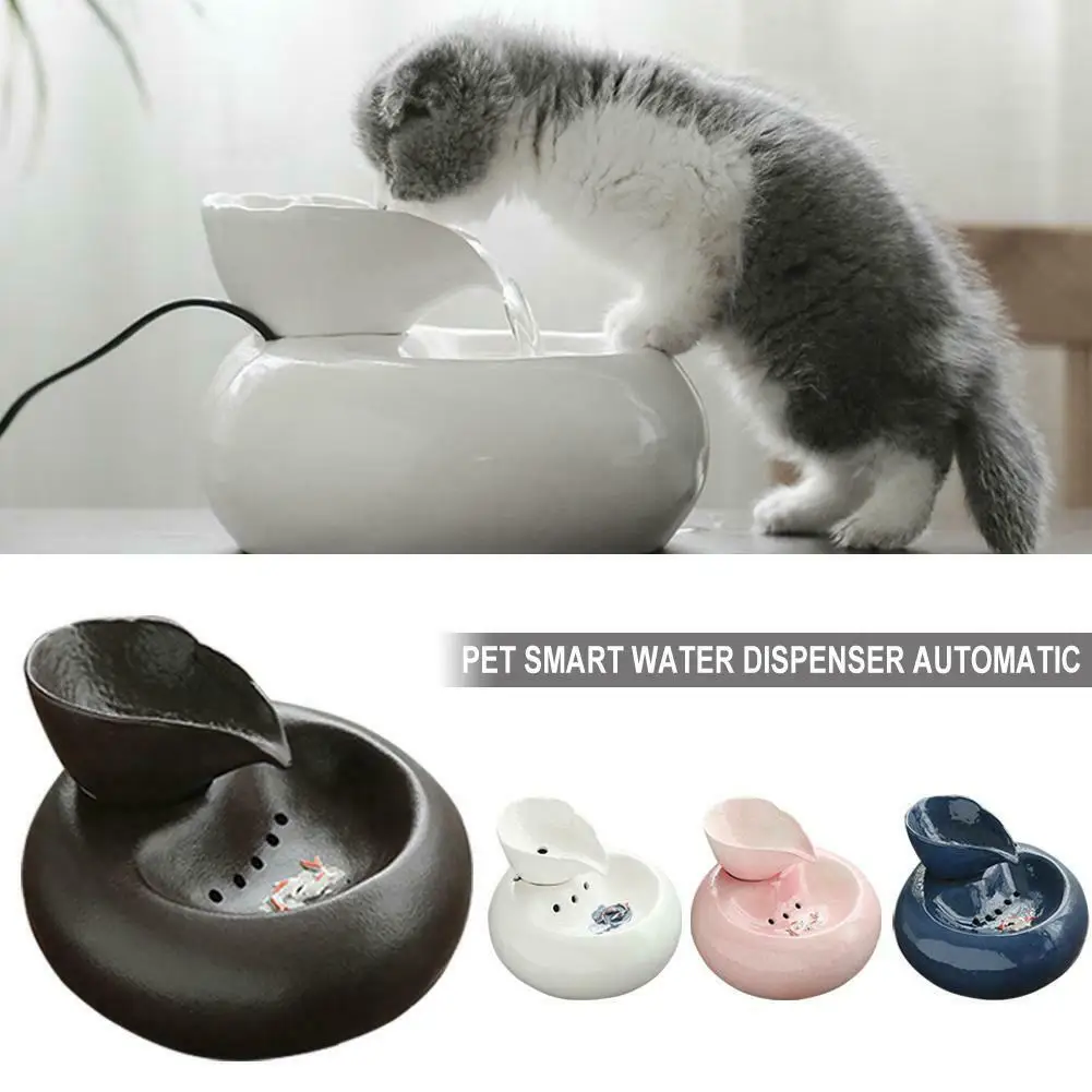 Electric Ceramic Drinking Fountain For Cats Dogs Drinking Bowl Automatic Cat Water Fountain Dispenser Pet Products Food Bowl
