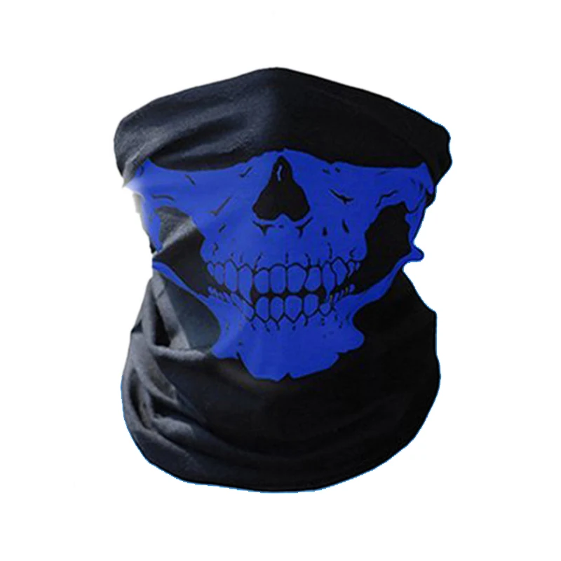 2pcs Halloween Face Mask for Cold Men's Neck Gaiter Shield Scarf Elastic Balaclava Headbands Headwear Windproof Skull Bandana 2