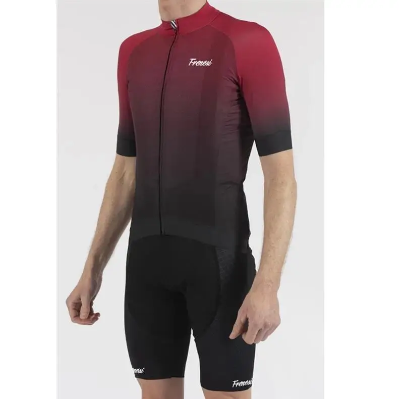 FRENESI мужской Pro Team триатлон костюм короткий рукав Велоспорт Джерси Skinsuit комбинезон Майо Велоспорт Ropa ciclismo набор гель - Цвет: as picture