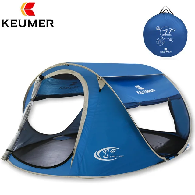 

KEUMER Silver Coated Automatic Sunscreen BeachTent OF Outdoor 3-4 People Automatic Tent