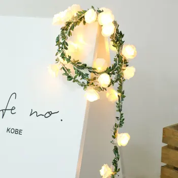 

10/20 leds Rose Flower led String Lights Battery Powered Fairy Light Lamp Wedding Valentine's Day Event Party Garland Decor