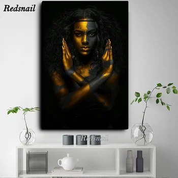 

Diamond Embroidery,Black and Gold African Nude Woman Indian,5D,diy Diamond Painting,full Drill Mosaic puzzle Home Decor EE823