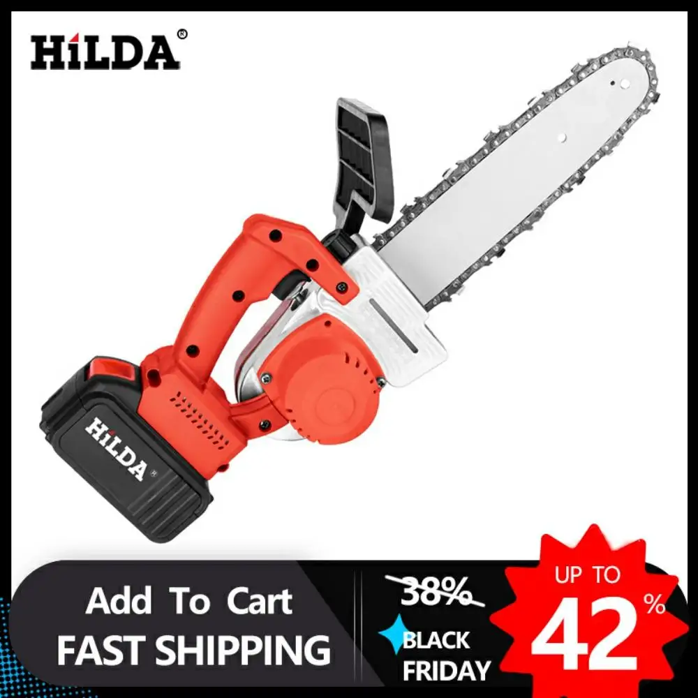 

HILDA Electric saw Cordless Chain saw Electric-Power-Tool Chains accumulator saws For Household Wood-Cutter