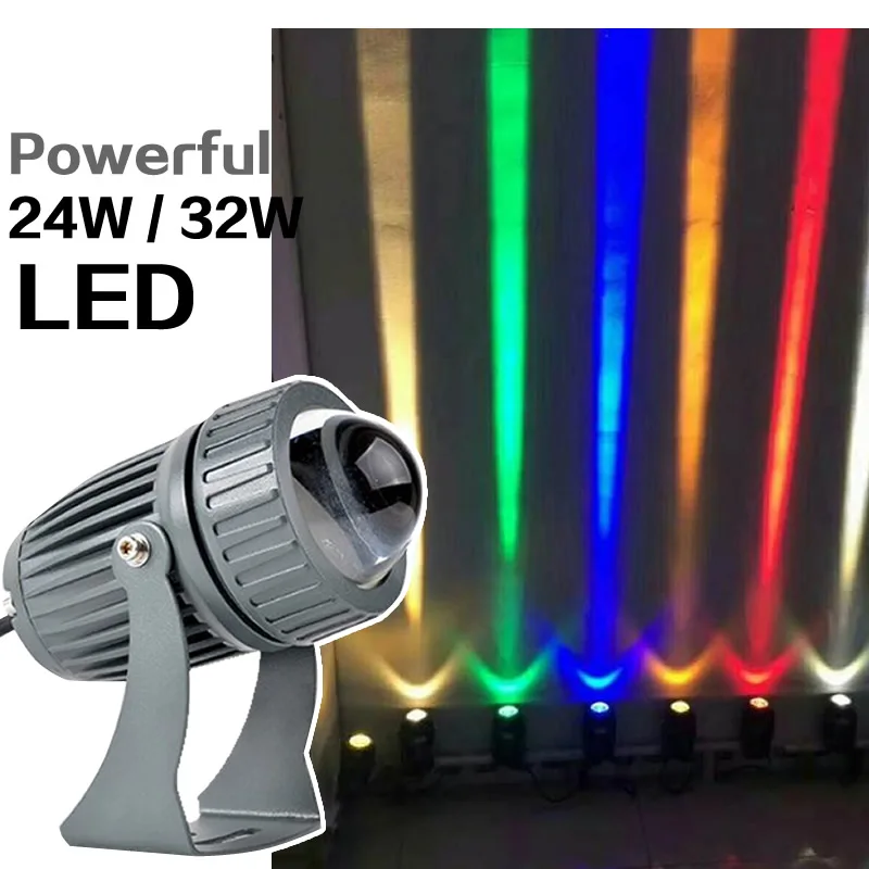 24W 32W Outdoor LED Spotlights Gardon Yard Landscape Lighting 220V Red Green Blue Wall light IP67 Waterproof Wall lights 2