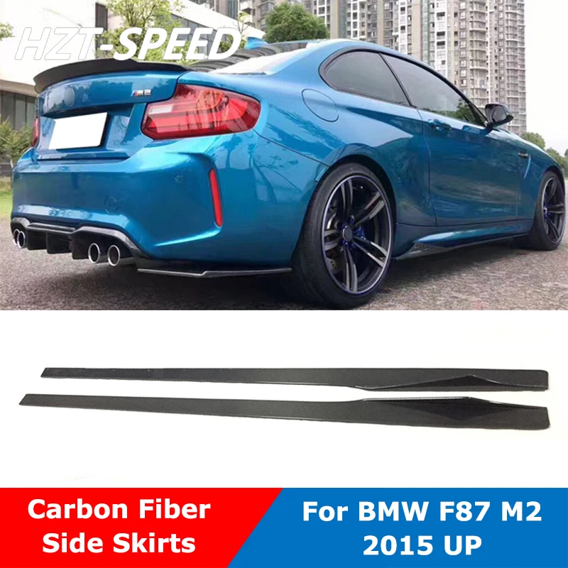 

TC Style Carbon Fiber Door Aprons Side Skirts Extensions For BMW F87 M2 M2C Car Tuning 2015 Up