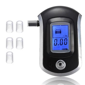

1pc Car Auto LCD Digital Breath Alcohol Analyzer Tester Breathalyzer + 5x Mouthpieces Accessories Tool