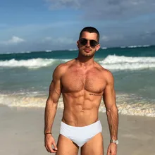 Однотонные белые сексуальные мужские плавки, бикини, мужские плавки, удобные плавательные мужские трусы, мужские шорты, Maillot De Bain Homme#3