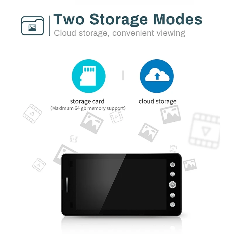 5 Inch Screen Wireless Doorbell Ip Camera 5000Mah 160 Degree Peephole with App Control Night-Vision Pir Motion Sensor