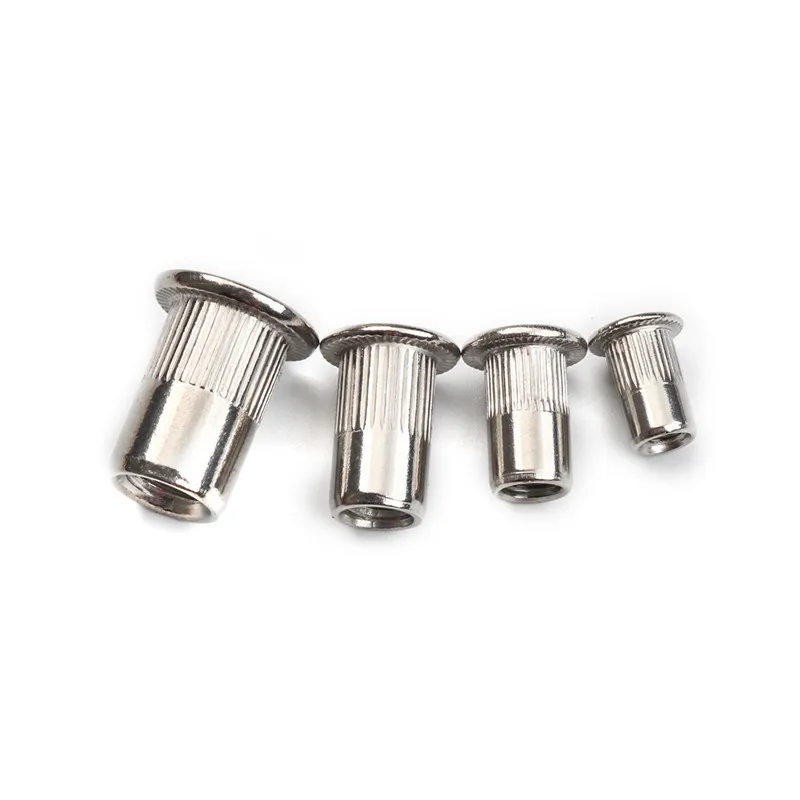 

200Pcs M3 M4 M5 M6 Rivet Nut Set 304 Stainless Steel Flat Head Threaded Rivet Insert Nutsert Cap Rivet Nut Assortment Kit