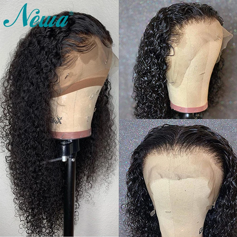 Парики из натуральных волос на кружеве Newa для черных женщин, кудрявые бразильские волосы remy 13x6