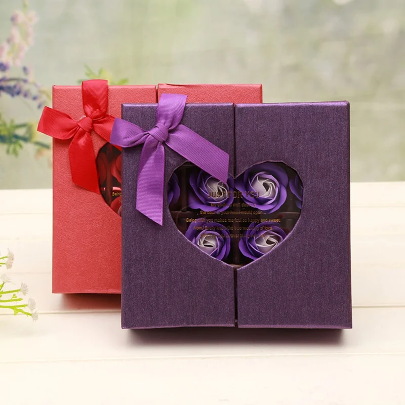 

Bath Body Soap Gift For Valentine's Day/16Pcs Scented Rose Flower Petal Bouquet Gift Box Wedding Party Favor