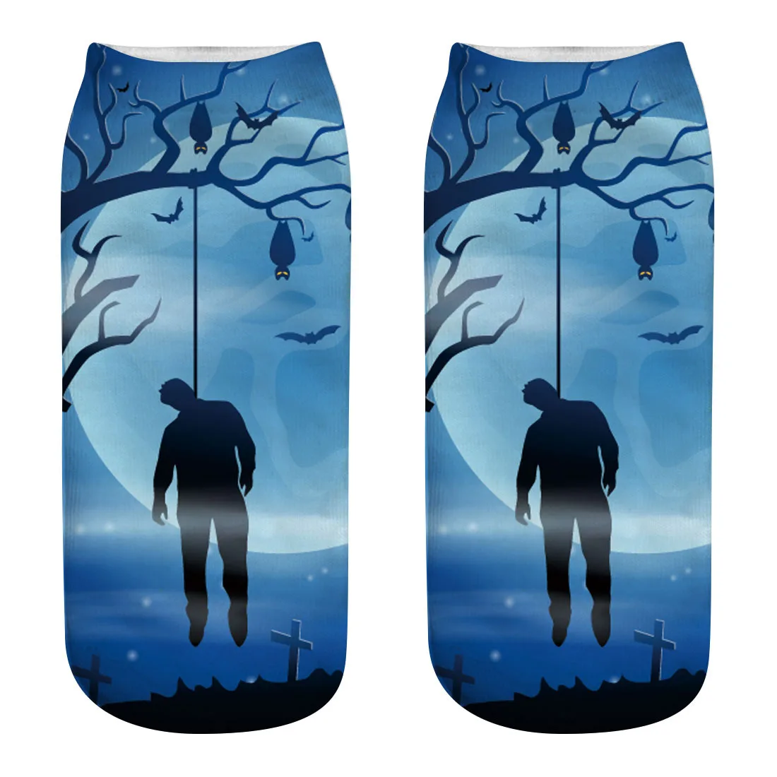 3D Halloween Pumpkin Witch Zombie Ghost Tomb Print Medium Sports Socks High Quality Unisex Casual Print Socks - Цвет: WSJ27