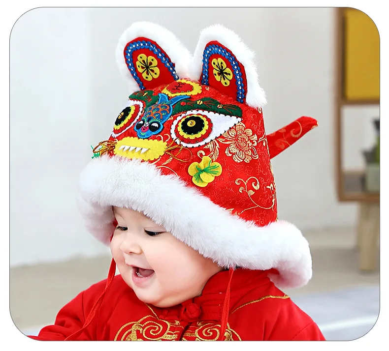 baby accessories bag	 2022 New Hand Made Newborn Baby Hat Traditional Chinese Tiger Cap New Year Birthday Wear Infant Boy Girl Winter New Year Hats crochet baby accessories